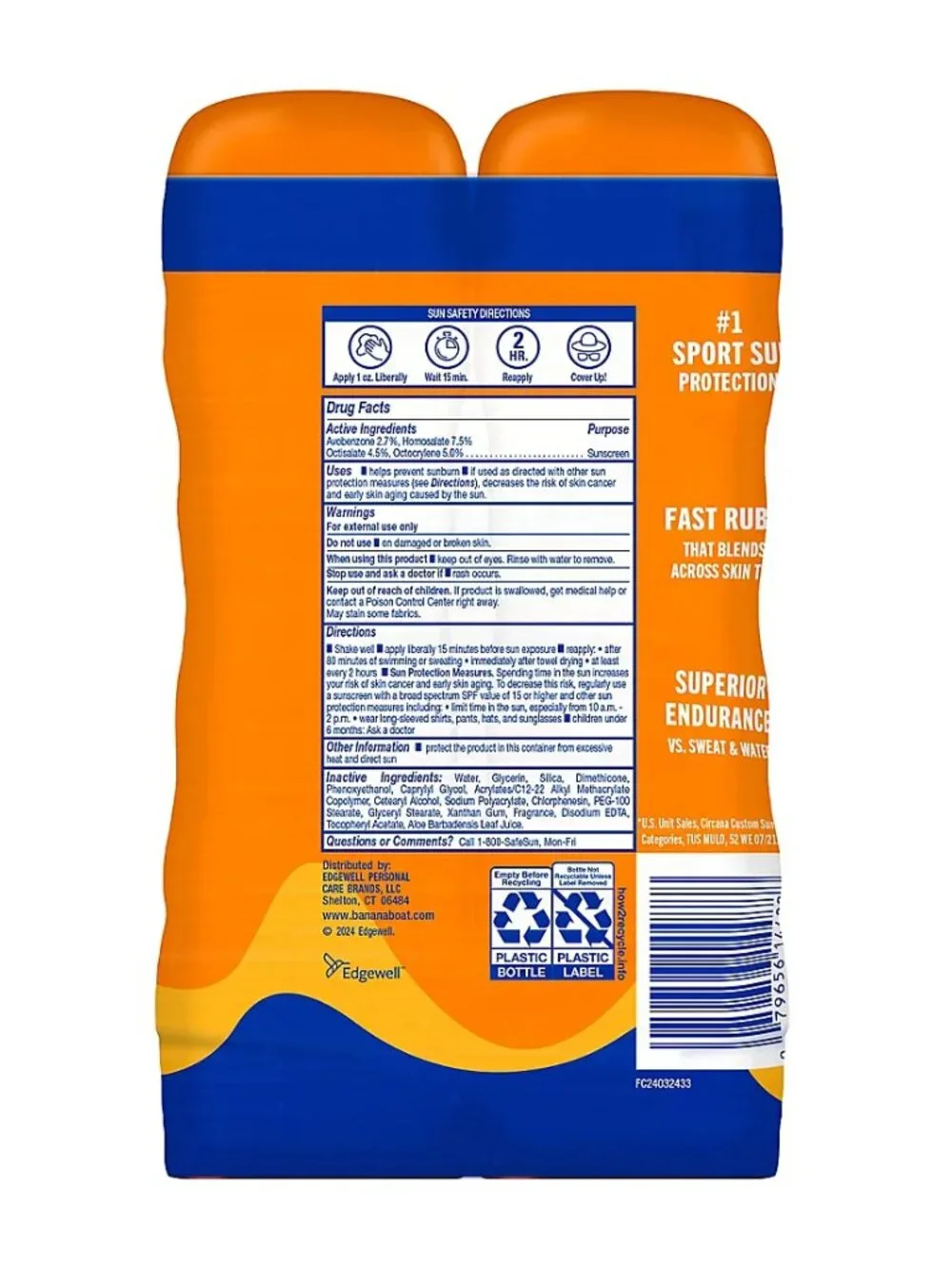 Banana Boat Sport SPF 50 Sunscreen Lotion, 2 pk./8 oz.